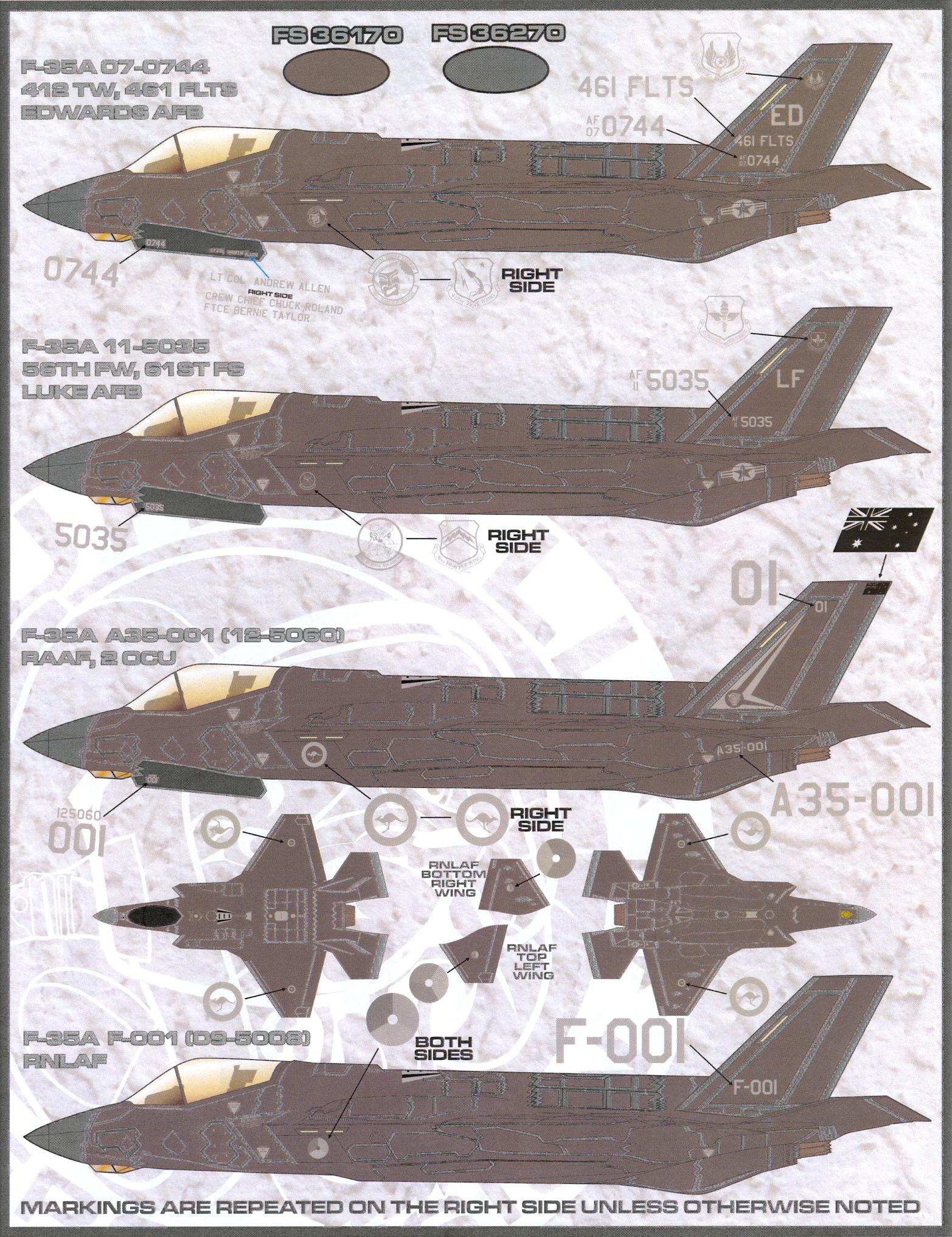 Furball Decals 1 48 LOCKHEED MARTIN F 35A JOINT STRIKE FIGHTER Part 1